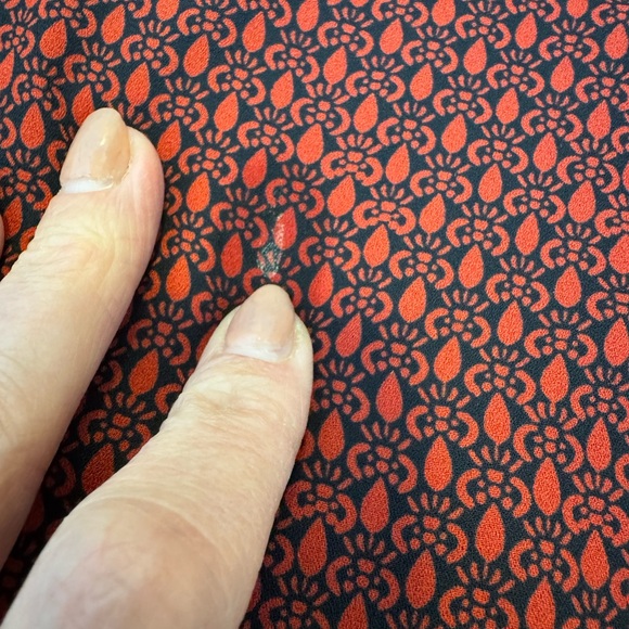 Express Red Geometric Shift Dress Short Sleeve Lace Size XS - Picture 6 of 8